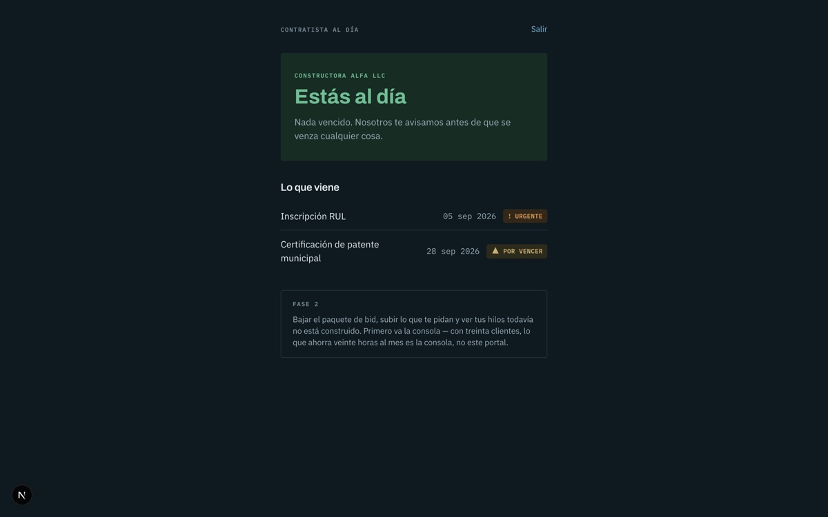 Contratista al Día — 2